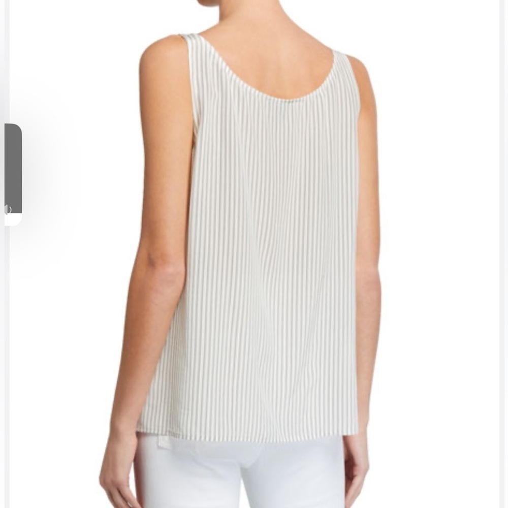 Eileen Fisher Striped Silk Crepe U Neck Camisole - Picture 6 of 12